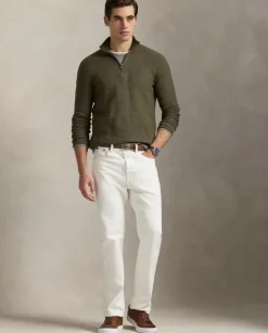 Oliwkowy sweter Regular Fit