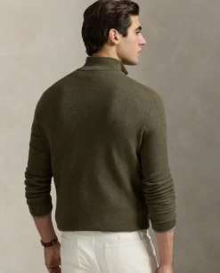 Oliwkowy sweter Regular Fit