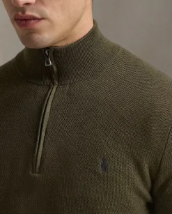 Oliwkowy sweter Regular Fit
