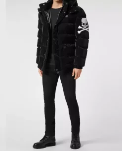 Pikowana czarna kurtka Skull&Bones