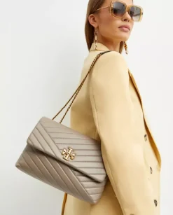 Pikowana szara torebka Kira Chevron