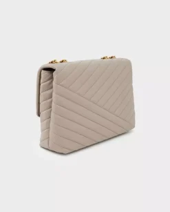 Pikowana szara torebka Kira Chevron