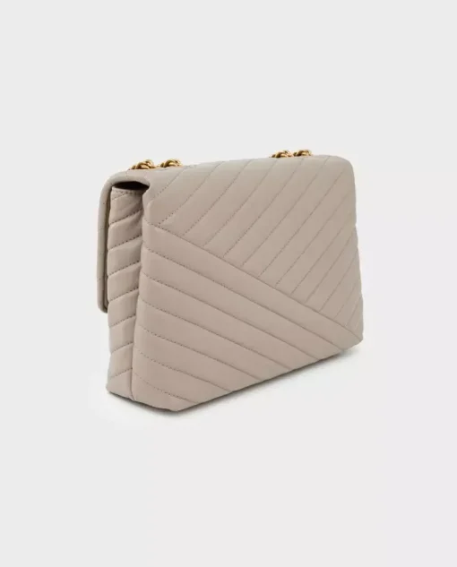 Pikowana szara torebka Kira Chevron