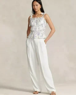 Plisowany top w kwiaty