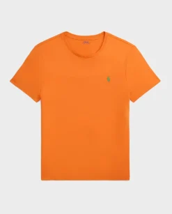 Pomarańczowa bawełniana koszulka Slim Fit