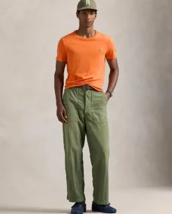 Pomarańczowa bawełniana koszulka Slim Fit
