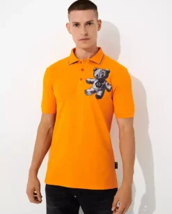 Pomarańczowa koszulka polo Paisley Teddy Bear