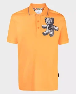 Pomarańczowa koszulka polo Paisley Teddy Bear