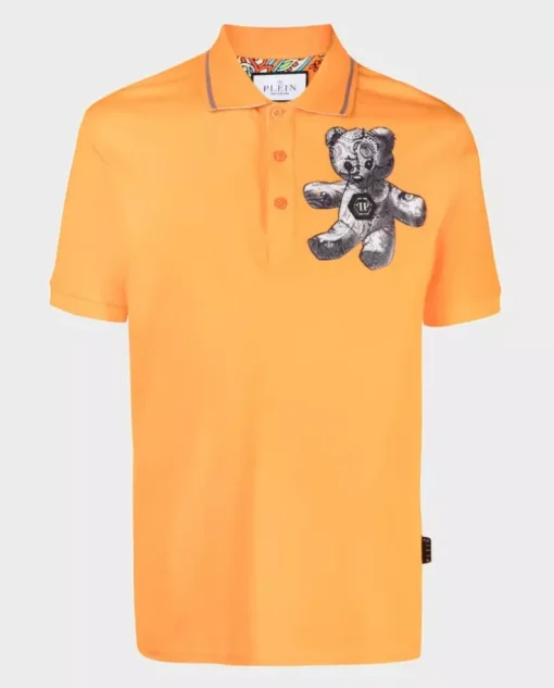 Pomarańczowa koszulka polo Paisley Teddy Bear