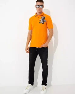 Pomarańczowa koszulka polo Paisley Teddy Bear