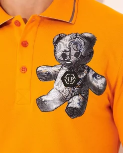 Pomarańczowa koszulka polo Paisley Teddy Bear