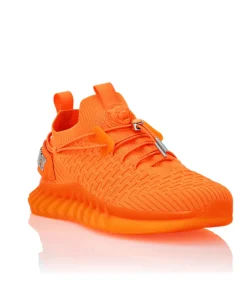 Pomarańczowe sneakersy z logo