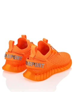 Pomarańczowe sneakersy z logo