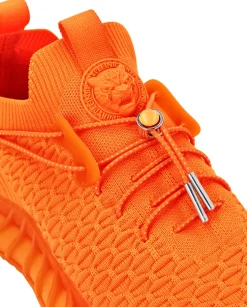 Pomarańczowe sneakersy z logo