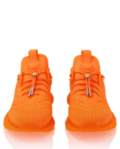Pomarańczowe sneakersy z logo