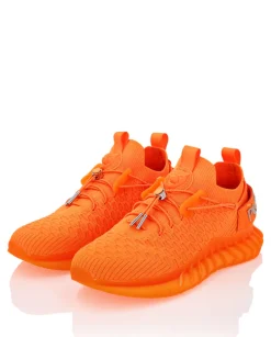 Pomarańczowe sneakersy z logo