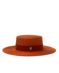 Pomarańczowy kapelusz Wide Brim Canotier