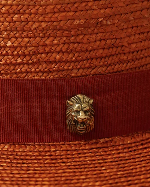 Pomarańczowy kapelusz Wide Brim Canotier
