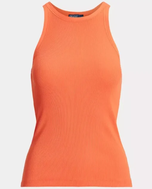Pomarańczowy prążkowany top