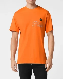 Pomarańczowy t-shirt z logo