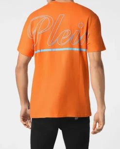 Pomarańczowy t-shirt z logo