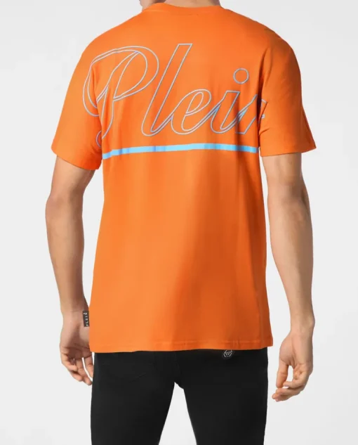 Pomarańczowy t-shirt z logo