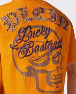Pomarańczowy t-shirt z nadrukiem Paisley Gothic