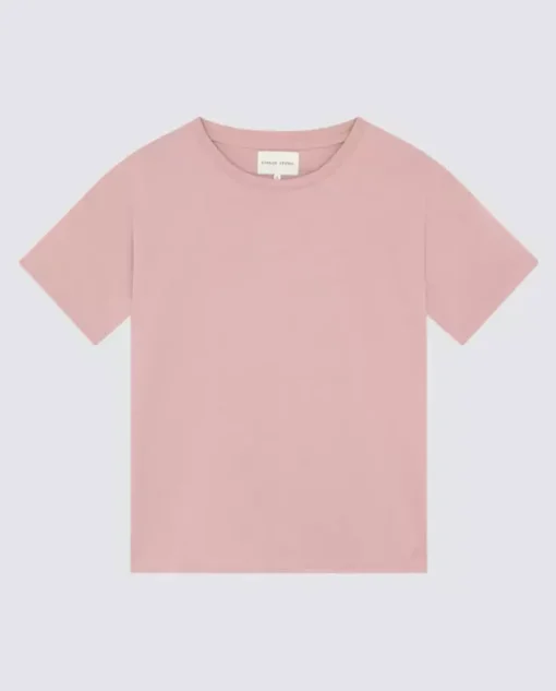 Pudroworóżowy bawełniany t-shirt