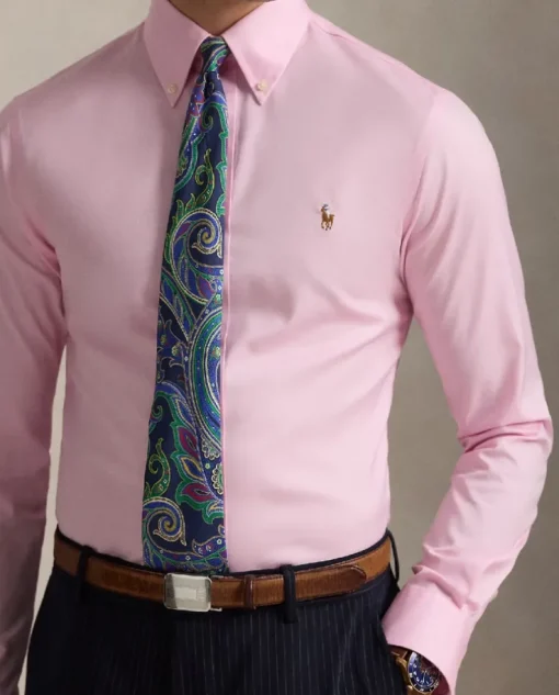 Różowa bawełniana koszula Slim Fit