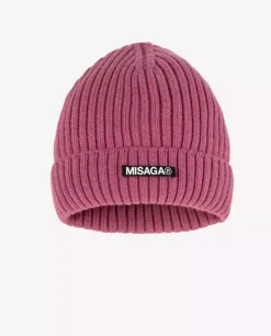 Różowa czapka z wełny merino