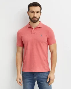Różowa koszulka polo Custom Slim Fit