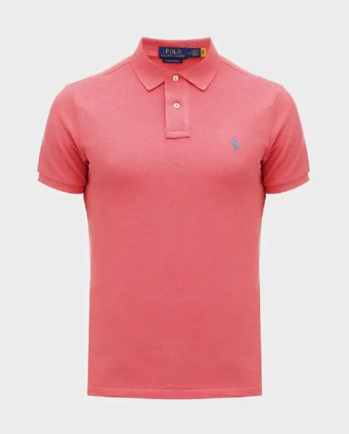 Różowa koszulka polo Custom Slim Fit