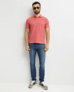 Różowa koszulka polo Custom Slim Fit