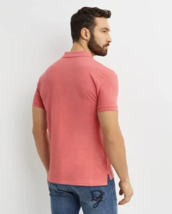 Różowa koszulka polo Custom Slim Fit