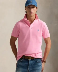 Różowa koszulka polo Custom Slim Fit