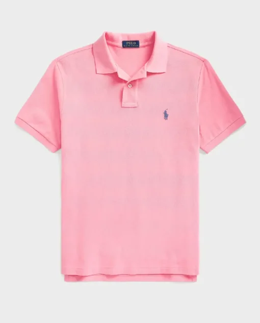 Różowa koszulka polo Custom Slim Fit
