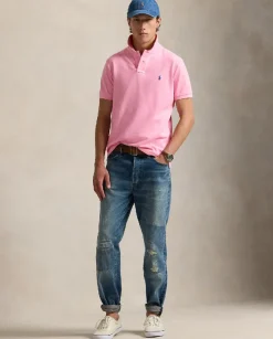 Różowa koszulka polo Custom Slim Fit