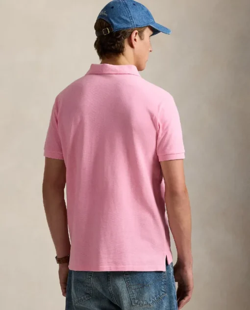 Różowa koszulka polo Custom Slim Fit