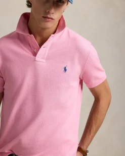 Różowa koszulka polo Custom Slim Fit