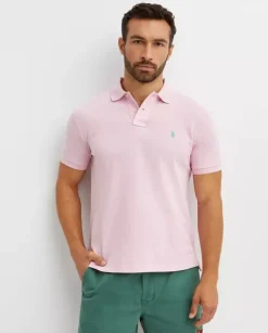 Różowa koszulka polo Custom Slim Fit