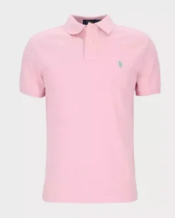 Różowa koszulka polo Custom Slim Fit