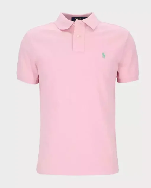 Różowa koszulka polo Custom Slim Fit