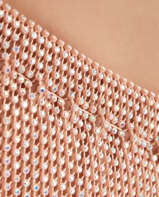 Różowa spódnica mini z kryształów Diamond