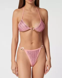 Różowe bikini z kryształami