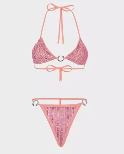 Różowe bikini z kryształami