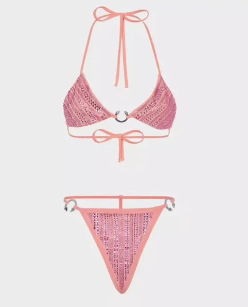 Różowe bikini z kryształami