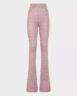 Różowe dzianinowe spodnie Monogram