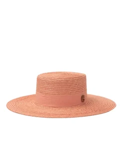 Różowy kapelusz Wide Brim Canotier