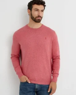 Różowy sweter z logo