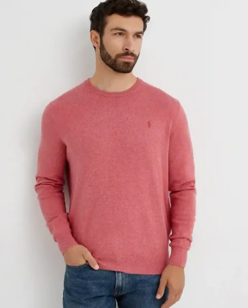 Różowy sweter z logo